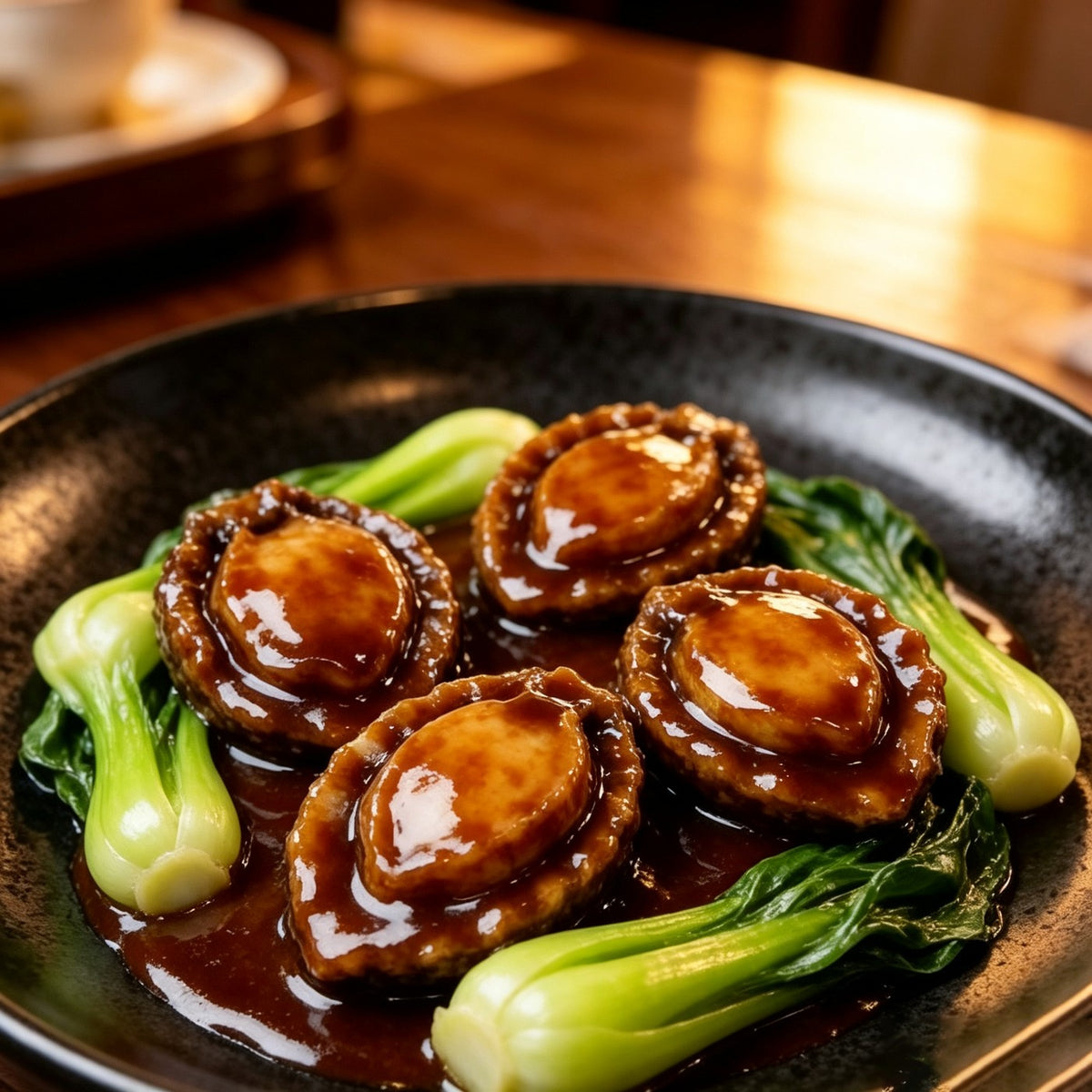 Whole abalone with iridescent shell and plump foot meat